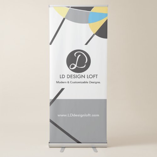 Editable Your Logo Here simple corporate Retractable Banner