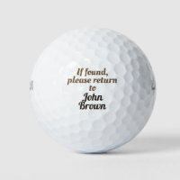 Editable your name. If found, please return to Golf Balls