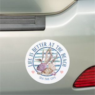 EditableLife Better at the Beach, Sea Shells, Car Magnet