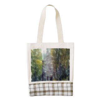 Edited photo building and trees zazzle HEART tote bag