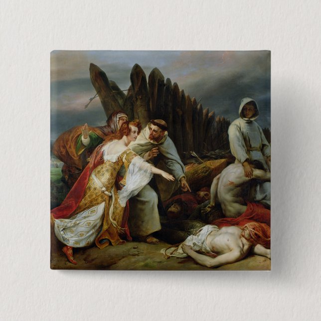 Edith Finding the Body of Harold, 1828 Button (Front)
