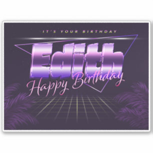 Edith name first name lila retro sticker birthday