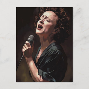 Edith piaf - Painting Postcard