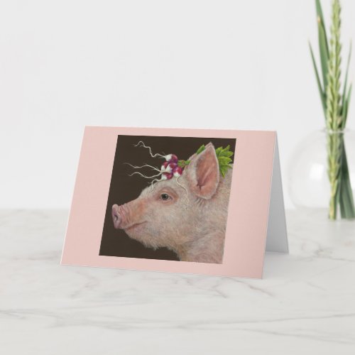 Edith the pig card