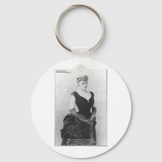 Edith Wharton "Spreading Light" Quote Gifts & Card Keychain (Front)