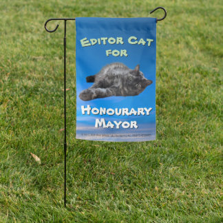 Editor Cat for Mayor by RoseWrites Garden Flag