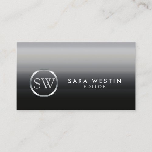 Editor Print Publishing Elegant Monogram Business Card