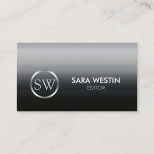 Editor Print Publishing Elegant Monogram Business Card