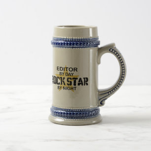 Editor Rock Star by Night Beer Stein