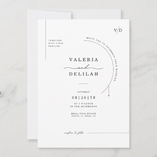 Editorial Arch Wedding Invitation Template.
