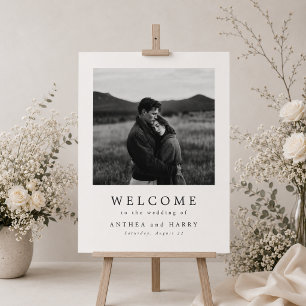 Editorial Black White Photo Serif Wedding Welcome Foam Board