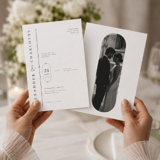 Editorial Capsule Portrait Wedding Invitation