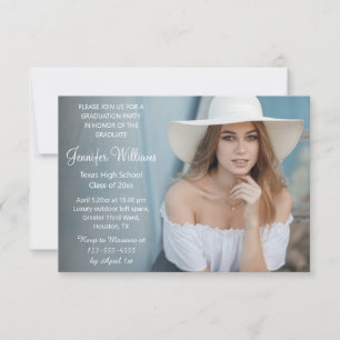 Editorial Chic Script Faded Photo Graduation 2027 Invitation