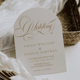 Editorial Elegant Ivory All In One Wedding Invitation