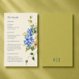 Editorial Hydrangea Orchid Anthurium Wedding Enclosure Card