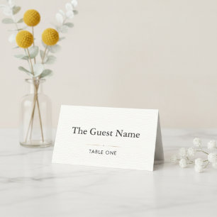 Editorial Minimalist Winter Wedding Folded   Place Card