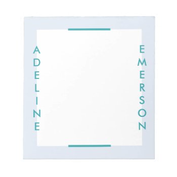 Editorial Modern Typography Notepad - Blue by AmberBarkley at Zazzle
