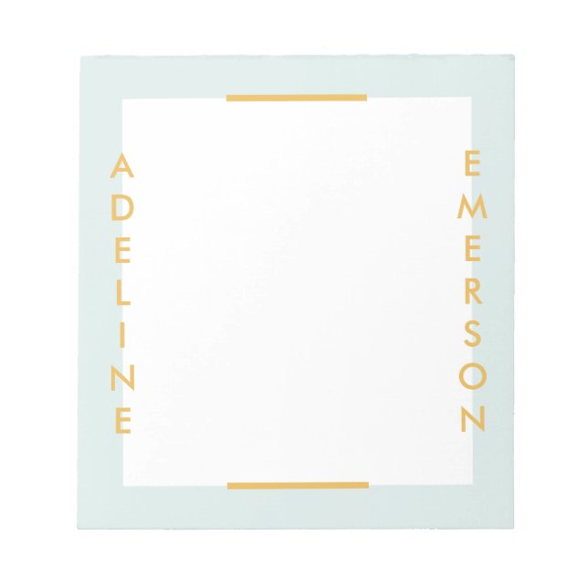 Editorial Modern Typography Notepad - Mint (Front)