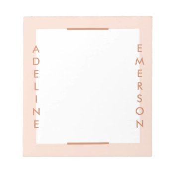 Editorial Modern Typography Notepad - Peach by AmberBarkley at Zazzle