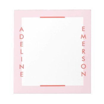 Editorial Modern Typography Notepad - Pink by AmberBarkley at Zazzle