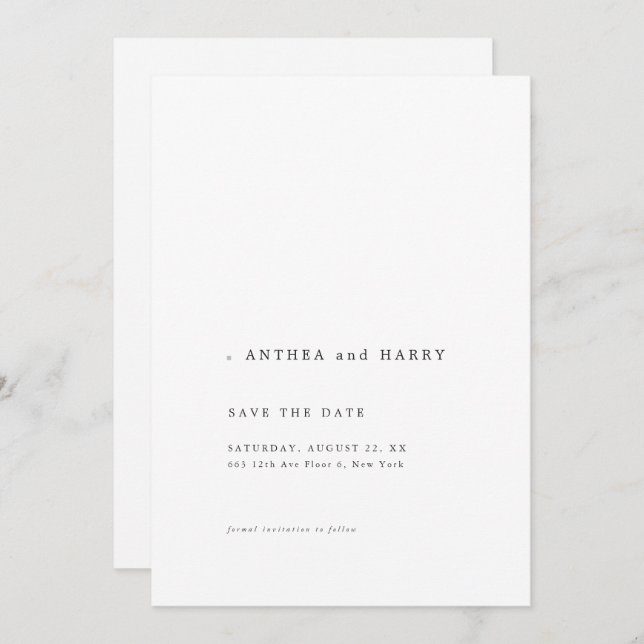 Editorial Photo Modern Serif Wedding Save the Date (Front/Back)
