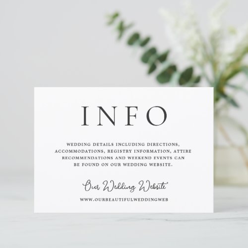 Editorial Photo Modern Wedding Enclosure Card
