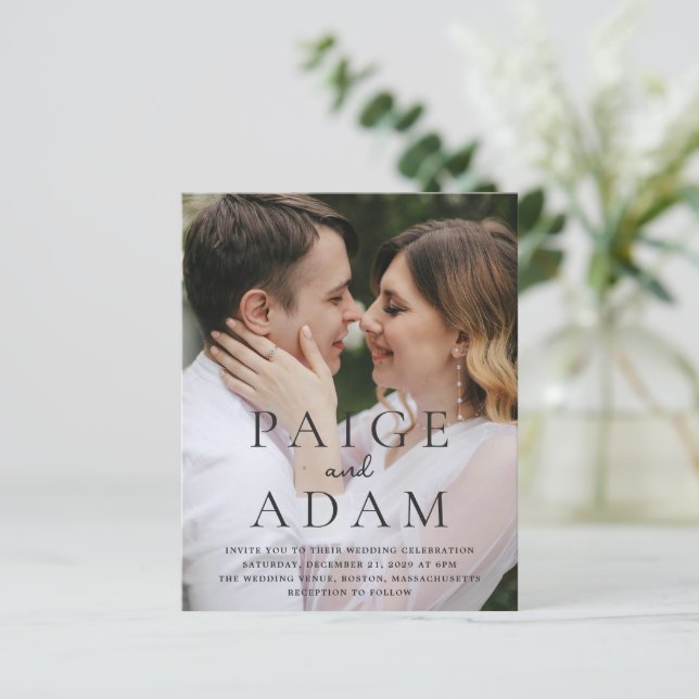 Editorial Photo Modern Wedding Invitation (Standing Front)