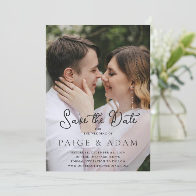 Editorial Photo Modern Wedding Save The Date (Standing Front)