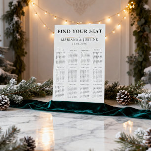 Editorial Serif Winter Wedding 4-Column Grid  Foam Board