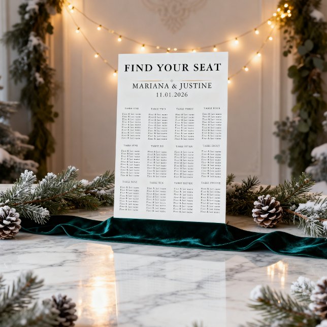 Editorial Serif Winter Wedding 4-Column Grid  Foam Board (Editorial Serif Winter Wedding 4-Column Grid Foam Board)