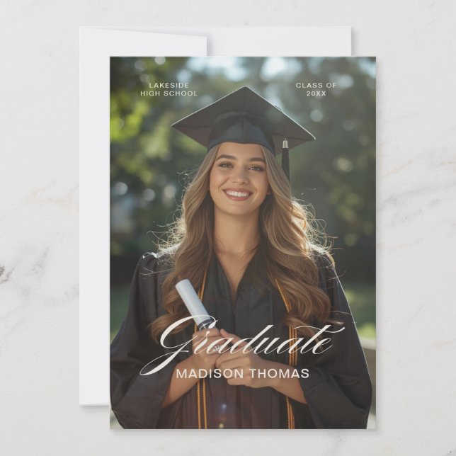 Editorial Typography Graduation  Invitation (Front)