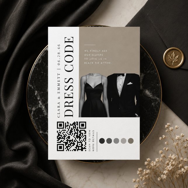 Editorial Wedding Dress Code QR  Enclosure Card (Creator Uploaded)