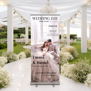 Editorial Wedding Photo, Luxury Magazine Welcome Retractable Banner