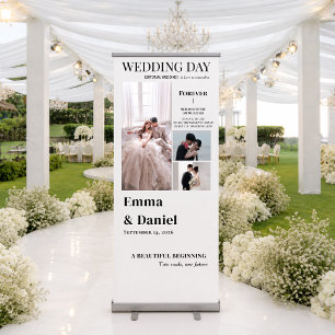 Editorial Wedding Welcome, Luxury Magazine Style Retractable Banner