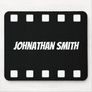 Editors Film Strip Black and White Mouse Pad