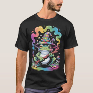 Edm Dj Psychedelic Party Rave Frog Wizard T-Shirt