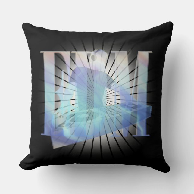 EDM ELECTRIC BLUE THROW PILLOW (Front)