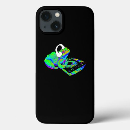 Edm Electronic Dance Techno Neon Frog Trippy Rave  iPhone 13 Case