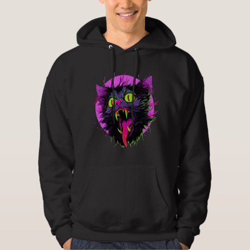 EDM Festival Zombie Cat Trippy Rave Hoodie