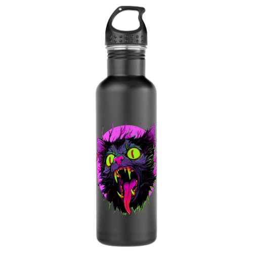 EDM Festival Zombie Cat Trippy Rave Stainless Steel Water Bottle