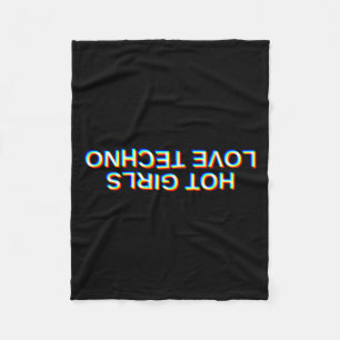 Edm House Dj Rave Music Party Outfit Hot Girls Lov Fleece Blanket