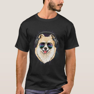 EDM House Music DJ Pomeranian Dog Music  Music Art T-Shirt