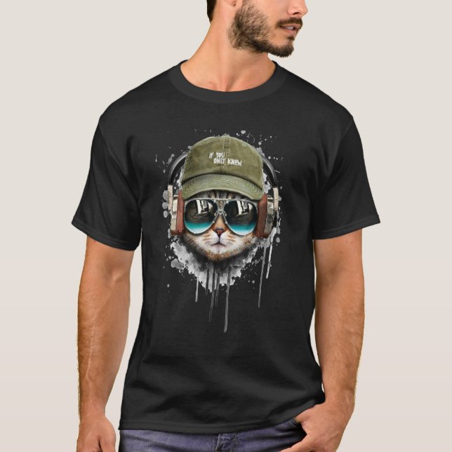 EDM Kitten Headphones Kitty Cat Tech House Music U T-Shirt (Front)