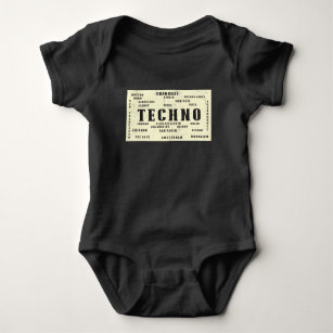 EDM Techno Underground International Rave Cities Baby Bodysuit