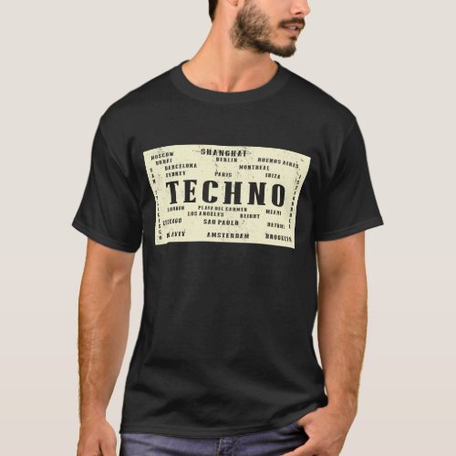 EDM Techno Underground International Rave Cities T_Shirt