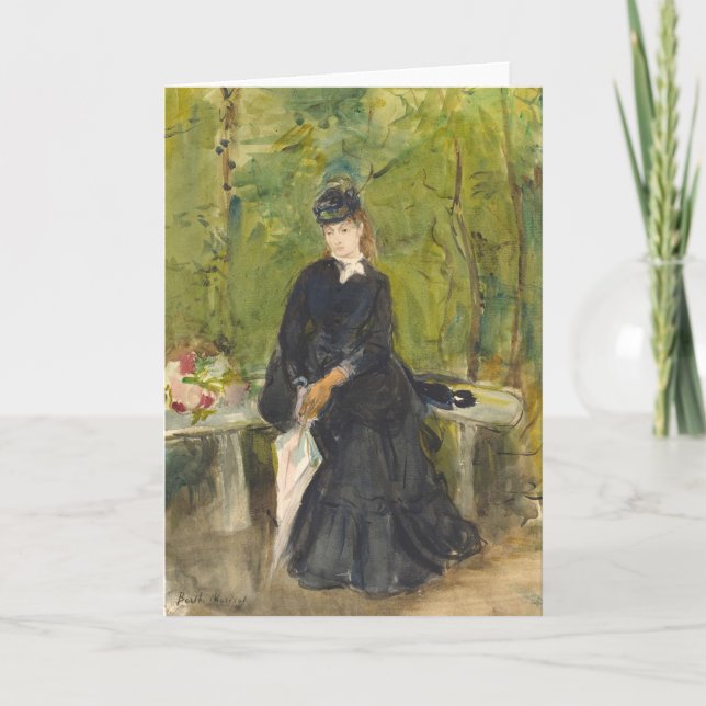 Edma Seated in a Park | Berthe Morisot Card (Front)