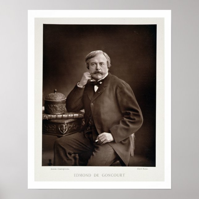 Edmond de Goncourt (1822-96) from 'Galerie Contemp Poster (Front)