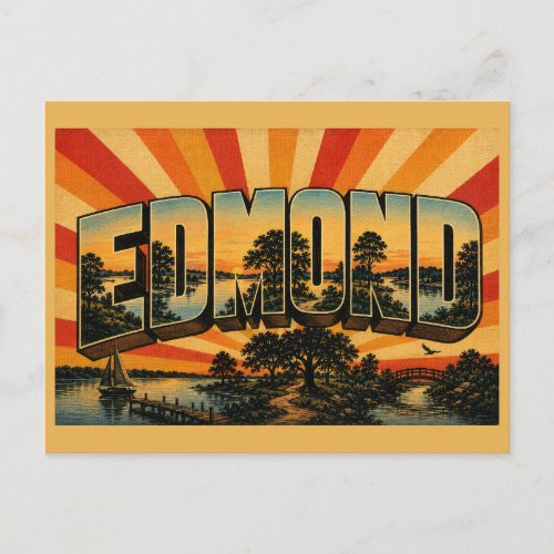Edmond Oklahoma Lake Woodlands Creek Art Postcard