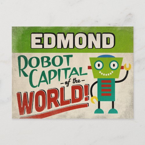 Edmond Oklahoma Robot _ Funny Vintage Postcard