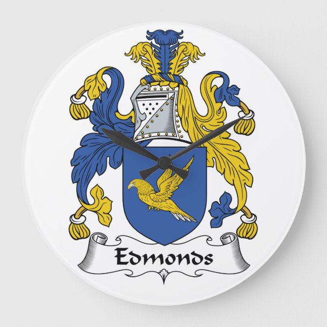 Edmonds Family Crest Large Clock (Front)